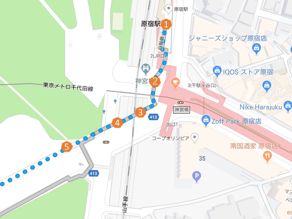 原宿駅からアースデイ東京へのアクセスマップ アースデイ東京 ポータルサイト